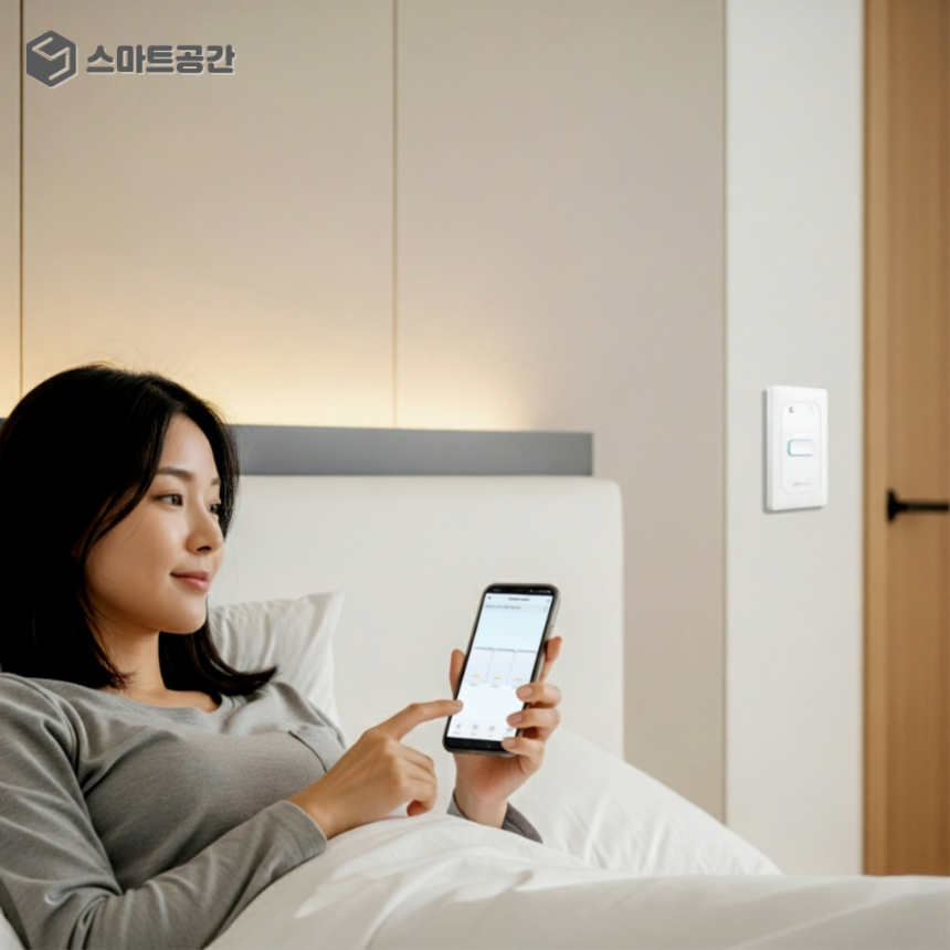 스마트공간 IoT 스마트스위치 - 와이파이 조명 전기 원격제어 자동불끄기 전등스위치 1구
