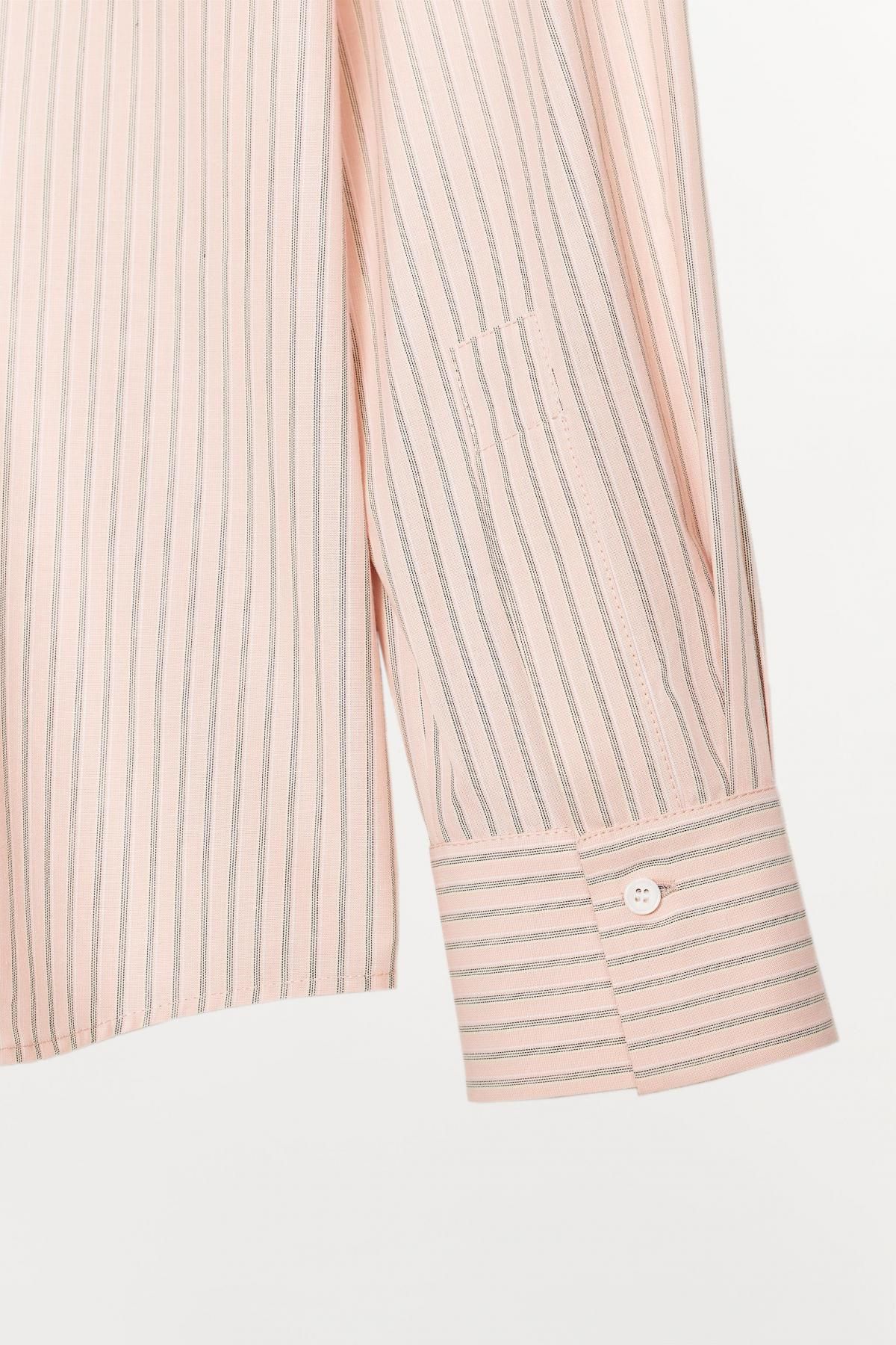 자라 스트라이프 코튼 긴팔 셔츠 9406/802 PINK / WHITE - 상세 이미지 5