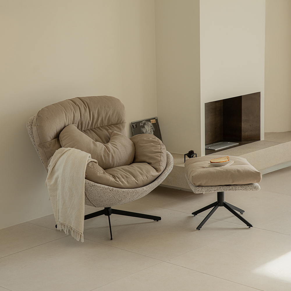 칼모 패브릭 1인용 쇼파 안락 수유 의자 (로우백)