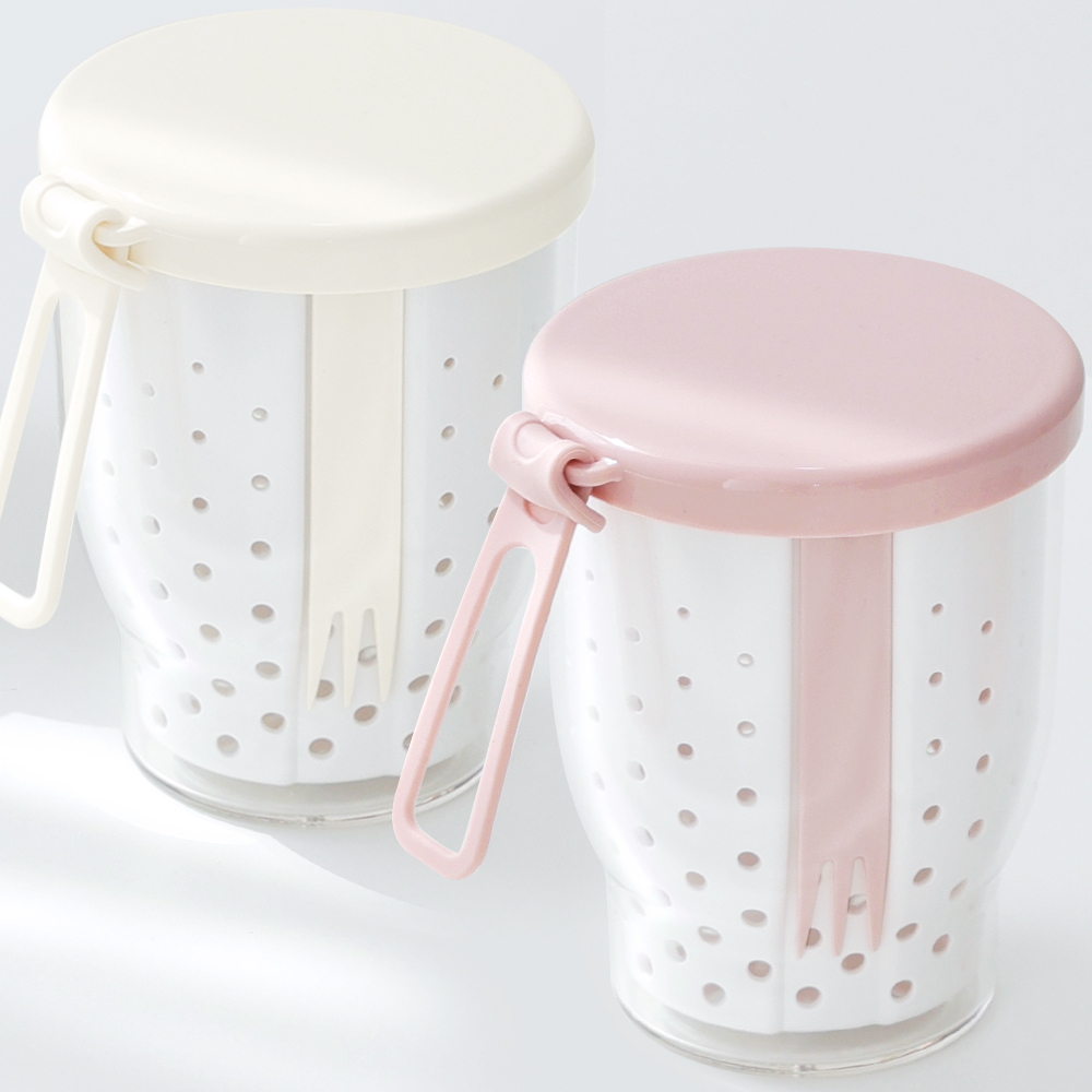 1+1 네오플램 후르츠팟 샐러드 과일컵 700ml, 아이보리+핑크 - 메인 이미지