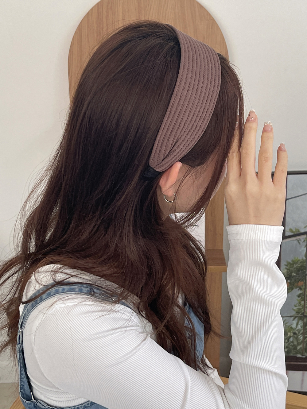 겨울데일리골지와이드헤어밴드 심플넓은헤어밴드 귀안아픈와이드머리띠 패션 헤어악세사리 - 상품 이미지