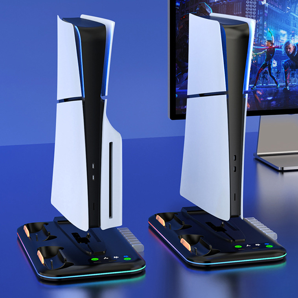 플스5 프로 스탠드 PS5 PRO 슬림 충전 거치대 수직 받침대 쿨러 올인원 - 상세 이미지 2