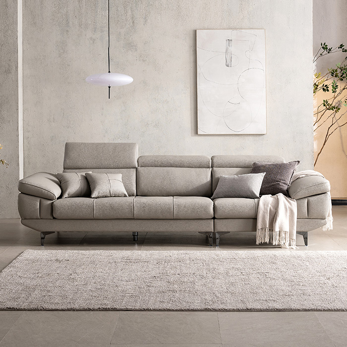 보루네오 벤티 이태리산 천연소가죽 헤드틸팅 4인용 소파 / 자재등급 E0 국내제조