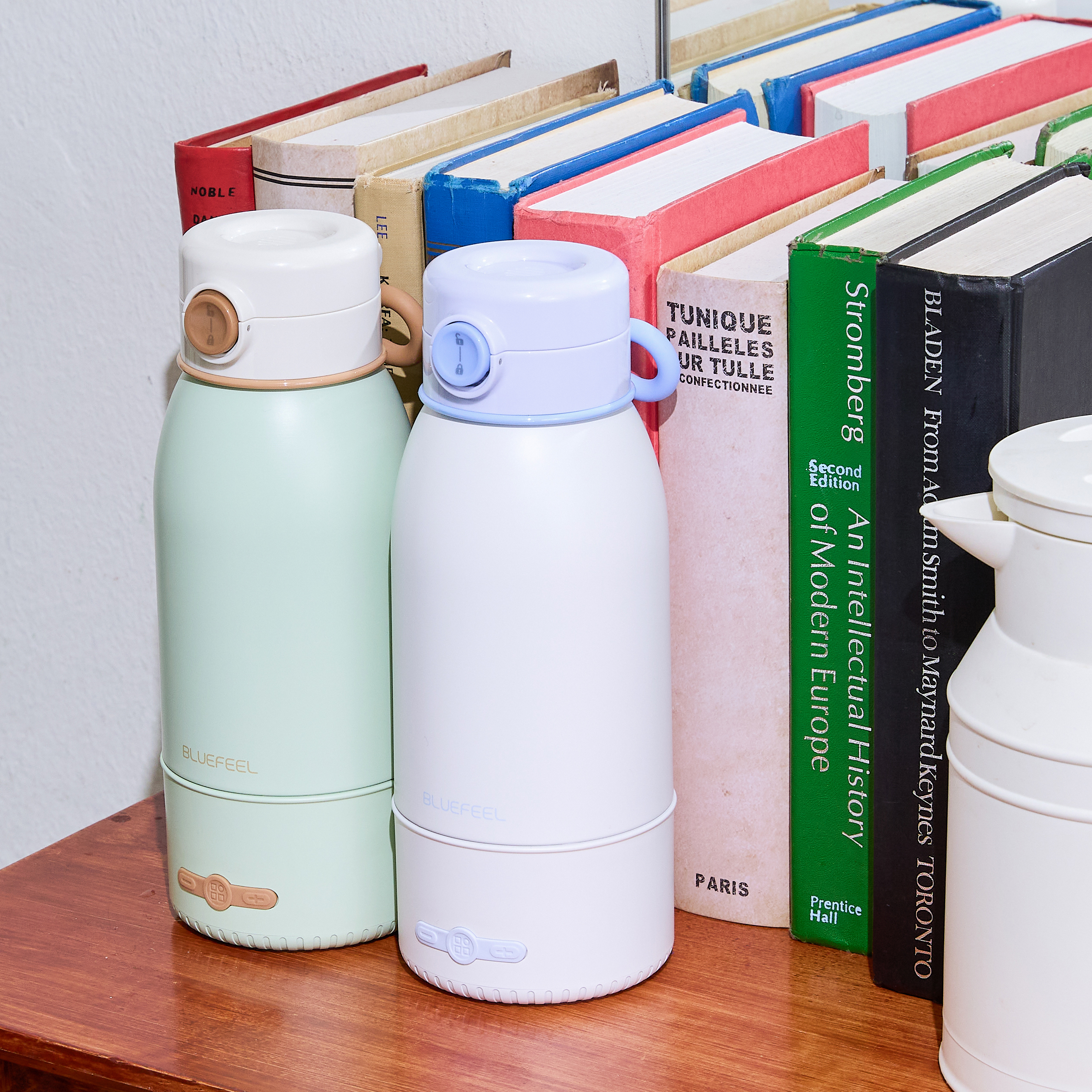 블루필 힛백 가열 텀블러 휴대용 분유포트 무선 전기포트 이유식 여행용 티 커피 500ml