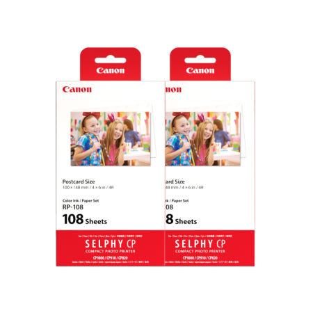 캐논 RP-108 셀피 인화지 2세트(218매) 포토프린터 용지 카트리지 포함 SELPHY