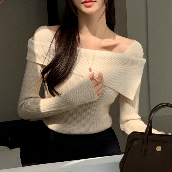슬림 골지 언발 오프숄더 니트 nt5191 제품 이미지