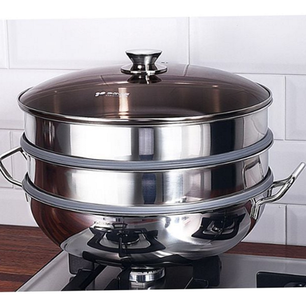 대용량 스텐 찜 냄비 통삼중 스테인레스 찜기 33cm 다용도 김빠짐 - 상품 이미지