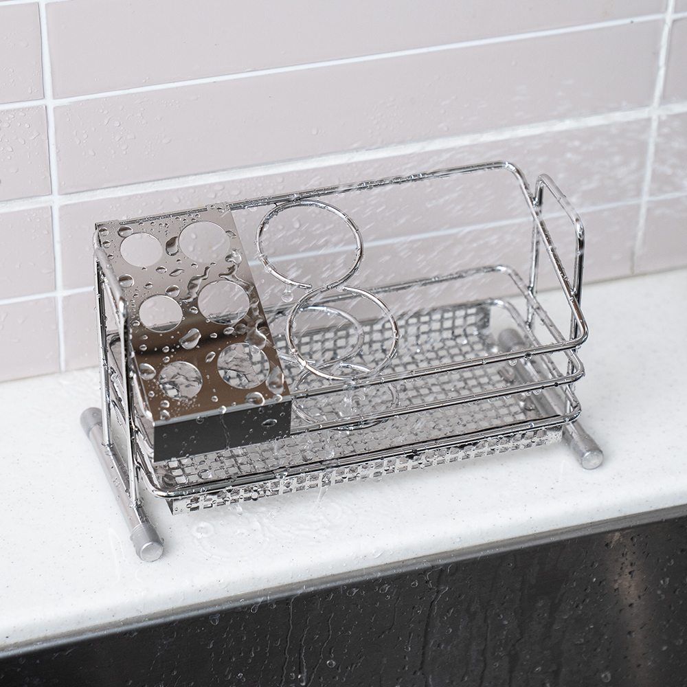 [본사직영] 오리지니크 스텐 압연 바스캐디 칫솔 꽂이 면도기 치약 거치대