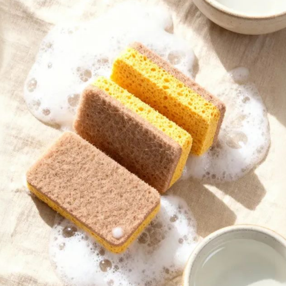 달리 네모네모잘 양면 설거지 주방 수세미 스펀지 천연 수세미 5+1