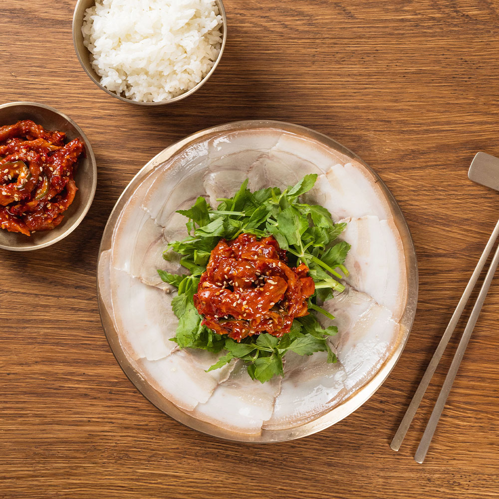 방이굴림만두 떼굴 지리산버크셔K냉제육과 홍어무침(500g) - 상세 이미지 3