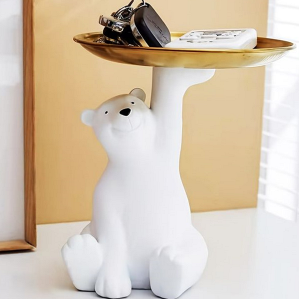 캐릭터 곰돌이 트레이 북극곰 동물 트레이 오브제 장식 - 메인 이미지