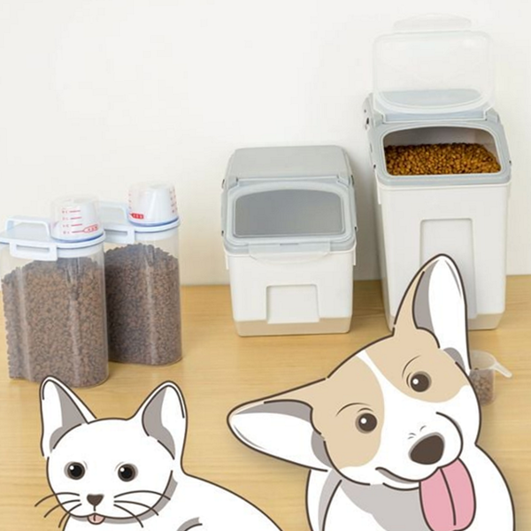 밀폐형 강아지 사료 보관 통 밀폐 고양이 사료 통 - 상품 이미지