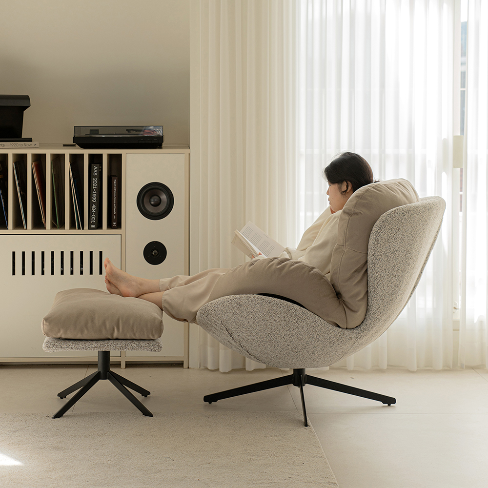 칼모 패브릭 1인용 쇼파 안락 수유 의자 (로우백)