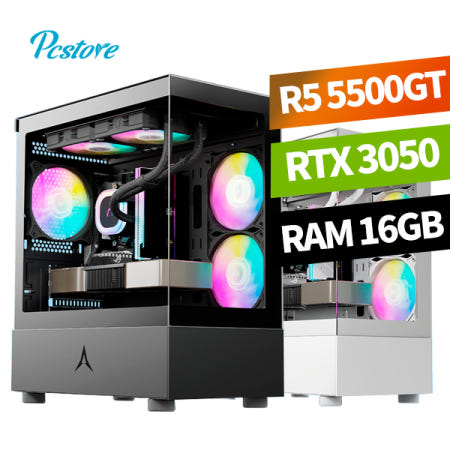피씨스토어 AMD 베스트 게이밍 PC 라이젠5 5500GT RTX3050 배그 롤 피파 원신 메이플 발로란트 로스트아크 조립 컴퓨터 (16GB, M.2 500GB)