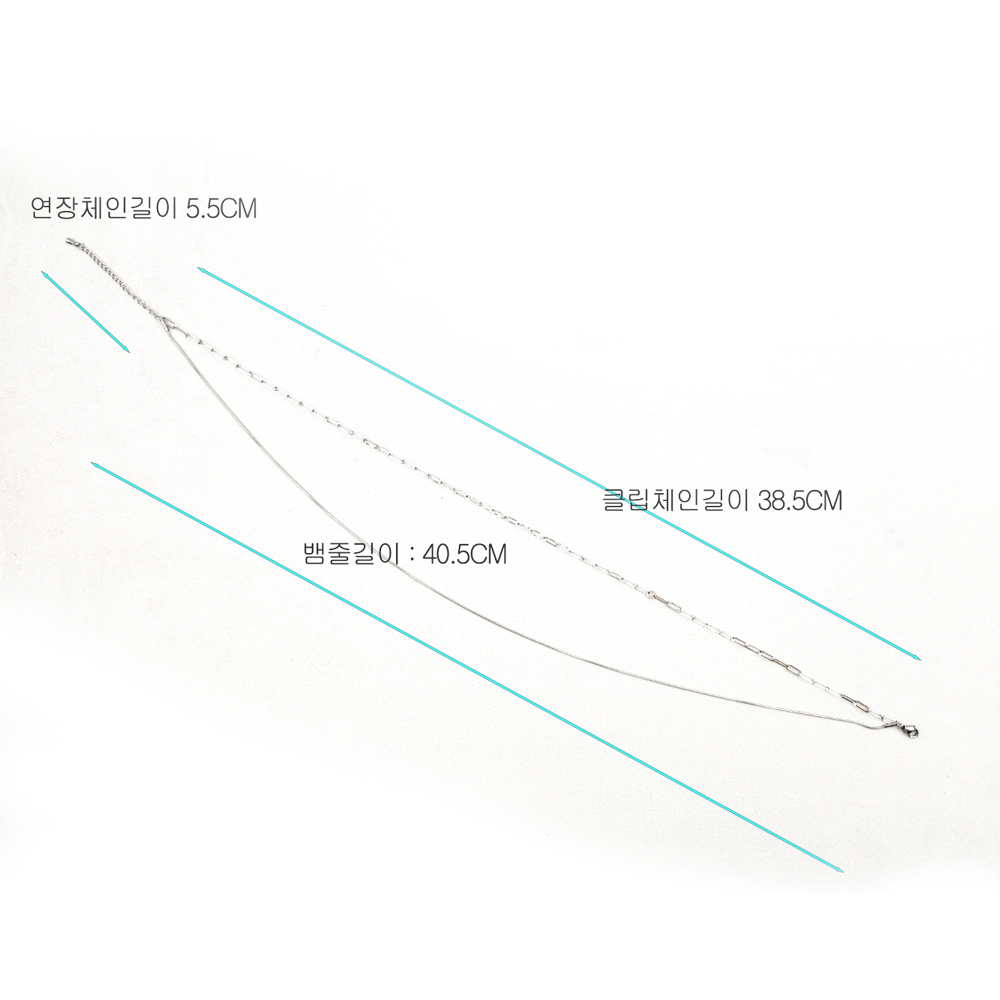 써지컬스틸  2줄 레이어드 실버  목걸이 알러지 방지 데일리 패션 체인 목걸이 여자 선물 추천 이미지 6