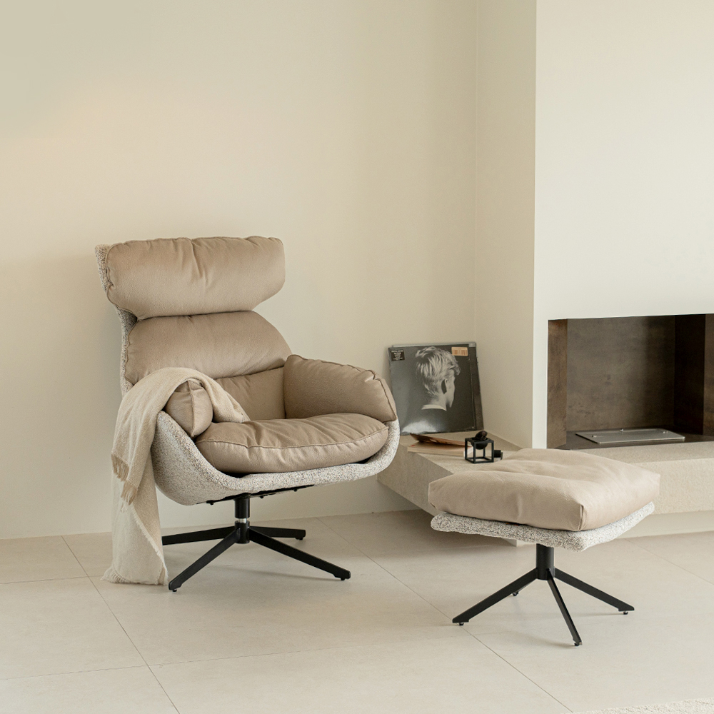 칼모 패브릭 1인용 쇼파 안락 수유 의자 (하이백)