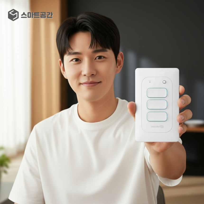 스마트공간 IoT 스마트스위치 - 와이파이 조명 전기 원격제어 자동불끄기 전등스위치 1구