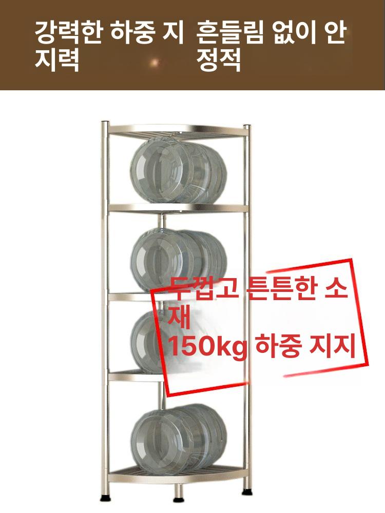 스텐 코너선반 무타공 욕실선반 틈새수납 기둥식 정리선반 4단 - 상세 이미지 2