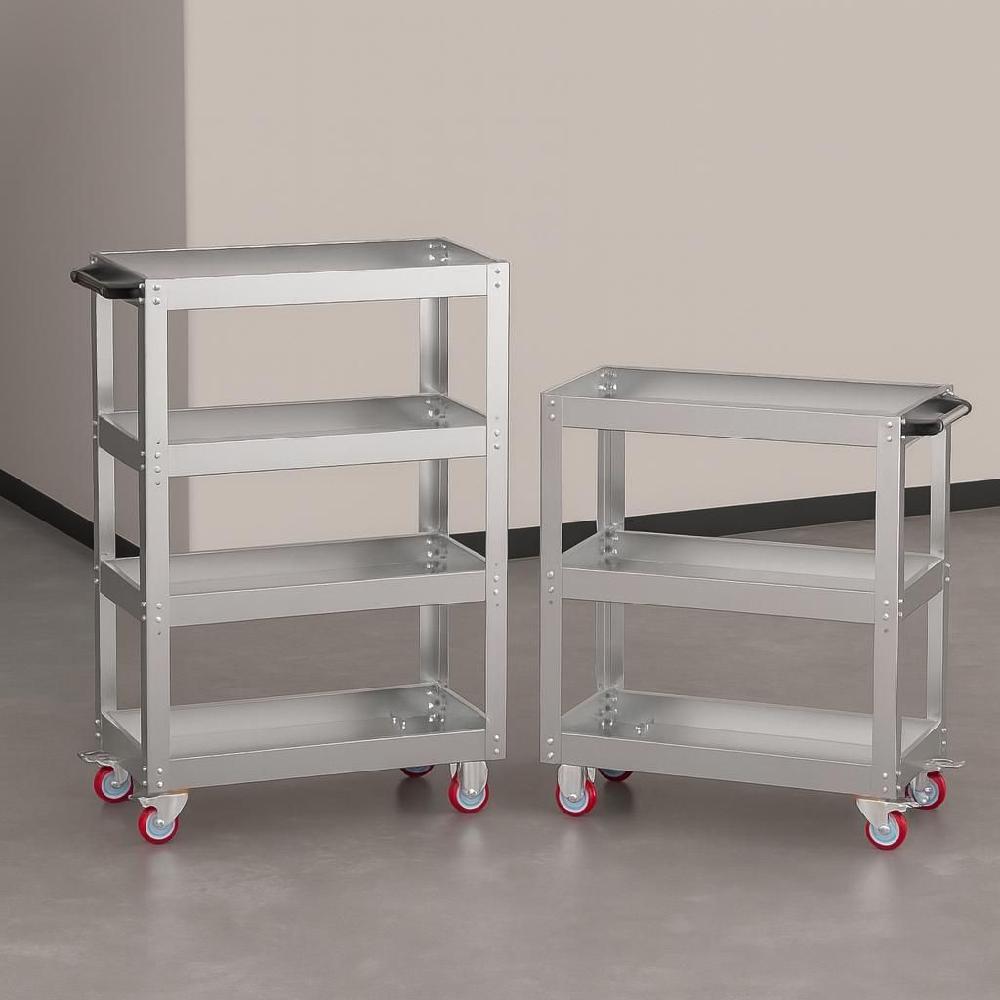 스테인레스 공구 카트 이동식 작업대 부품 선반 소형 3단 0.6mm 칼럼 1.5mm - 메인 이미지