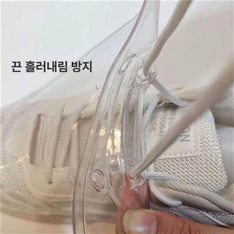 신발덮개 슈즈커버 투명 오염방지 방수 머리카락 헤어 투명 1쌍-대형 41-48 프리사이즈 - 상세 이미지 4