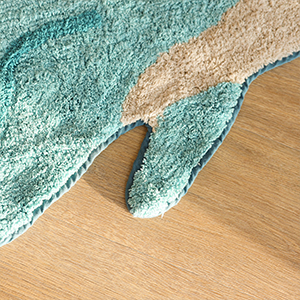 고래 롱 순면 발매트 아이방 러그 라이트 블루, 125x45cm