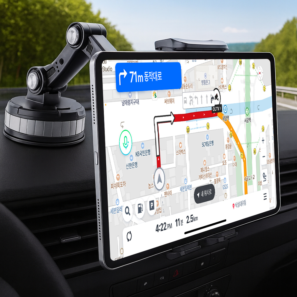 세이보링 차량용 태블릿 거치대 흡착식 아이패드 갤럭시탭 핸드폰 테블릿 거치대 제품 이미지