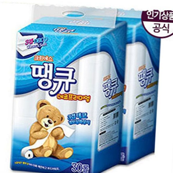 부드러운 두루마리 휴지 엠보싱 롤 화장지 가정용 3겹 30롤 2팩 - 상품 이미지