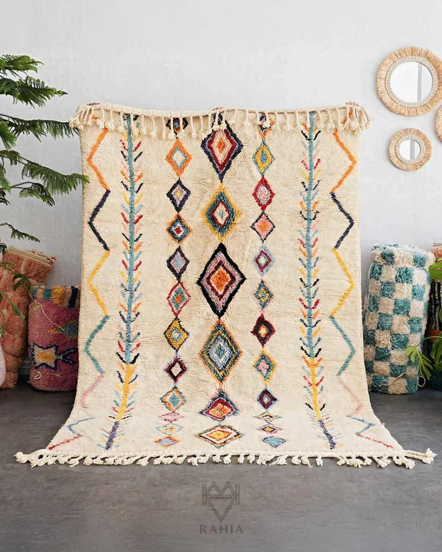 라히아 모로칸러그 양털러그 거실 카페트 수제작