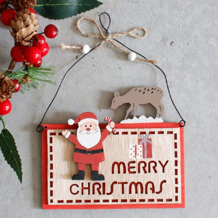 마린스토어 산타 사슴 사각 우드 장식 성탄절 트리 꾸미기 데코 성탄장식 크리스마스장식품