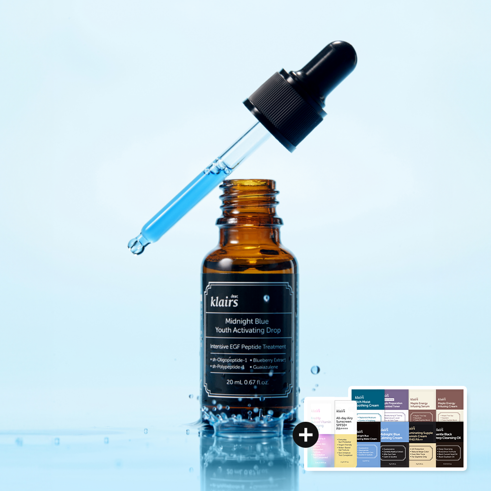 클레어스 EGF 앰플 미드나잇 블루 유스 액티베이팅 드롭 20ml / 아줄렌 앰플 수분 진정 세럼 주름 탄력 기능성 - 상품 이미지
