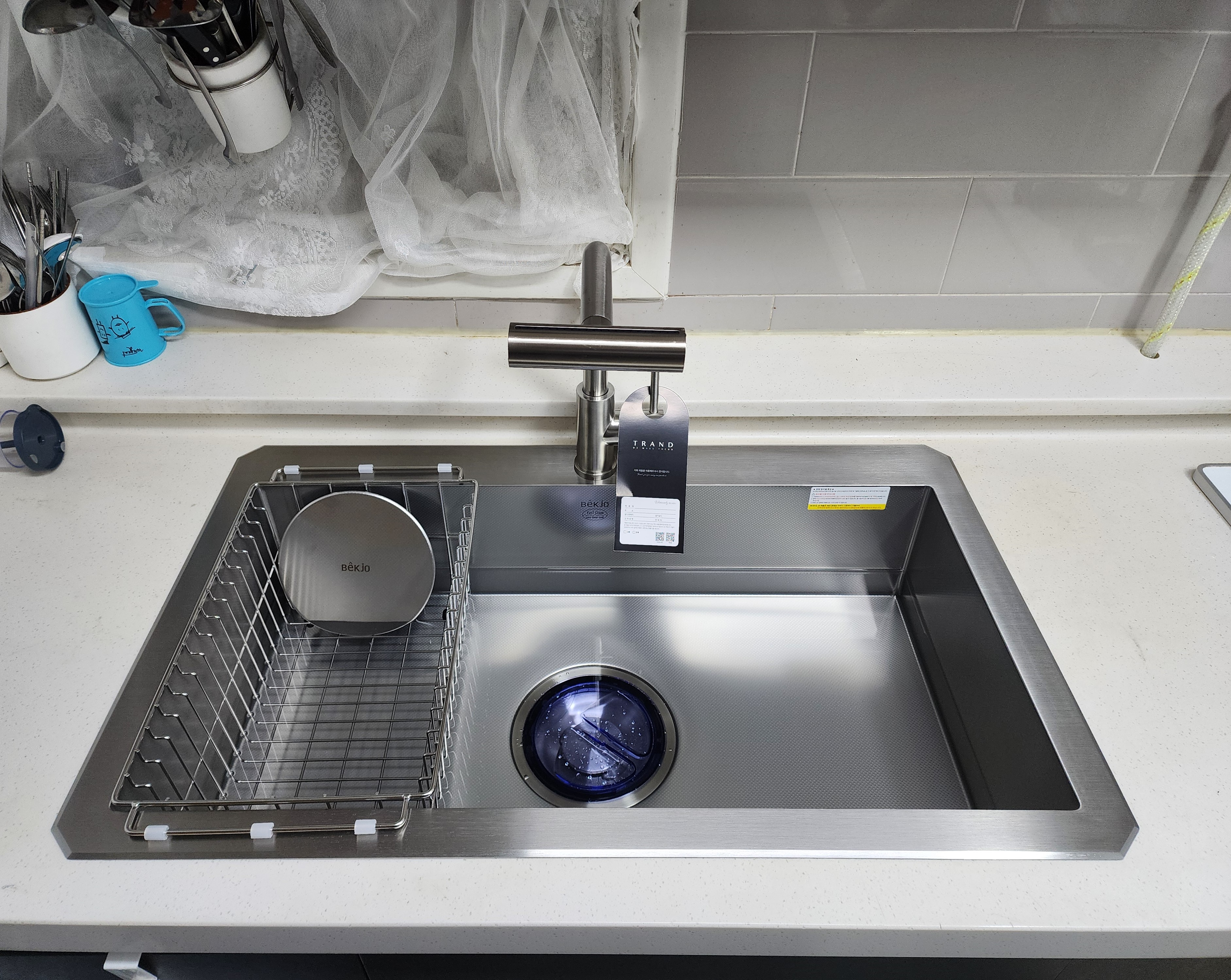 백조씽크 CESWSR8635 엠보코팅 올스탠배수구 사각씽크볼 eswsr8635 사각싱크볼