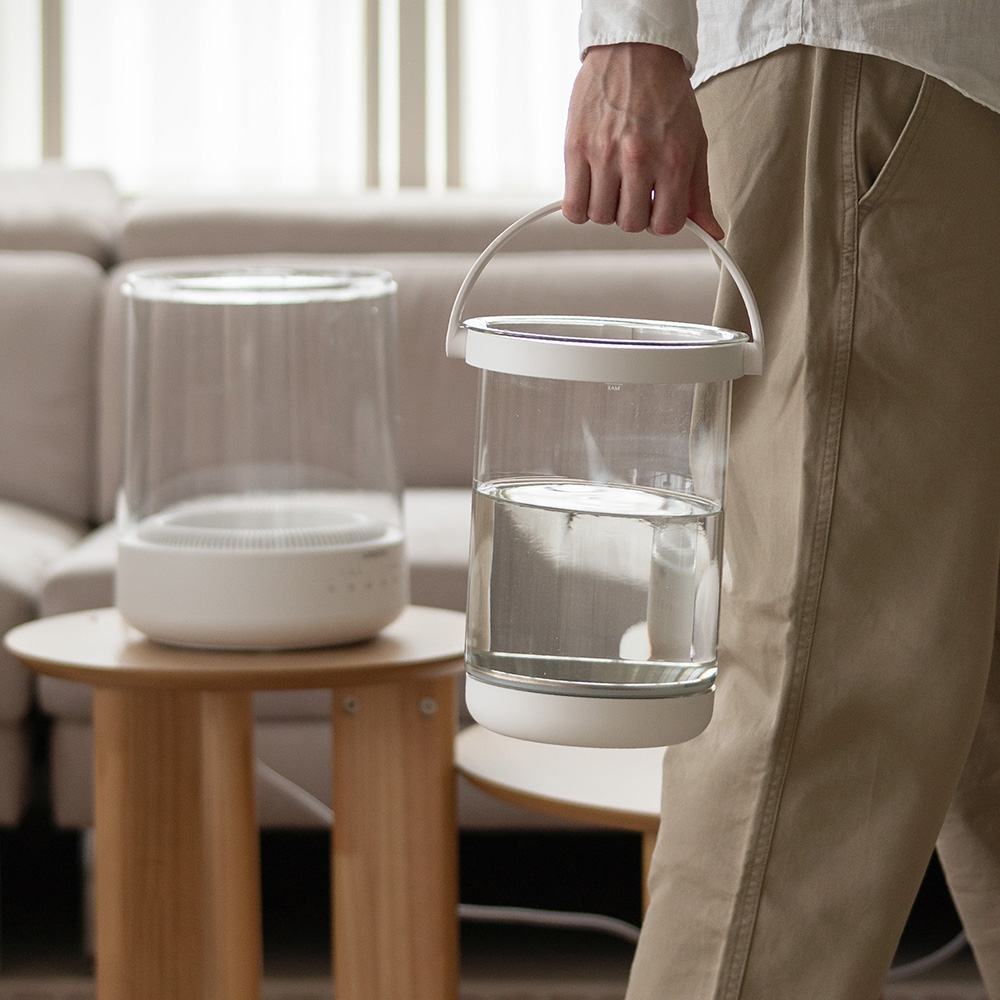 에어보나 대용량 4L 가열식 무드등 고붕규산 유리 신생아 아기 가습기 C520WH