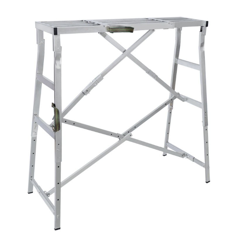 도배용 우마 디딤대 이동식 접이식 말비계 발판 일자 미장 작업대 안전 50-80x30x55-70 1개 - 상세 이미지 3