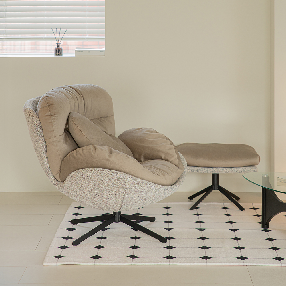 칼모 패브릭 1인용 쇼파 안락 수유 의자 (로우백)