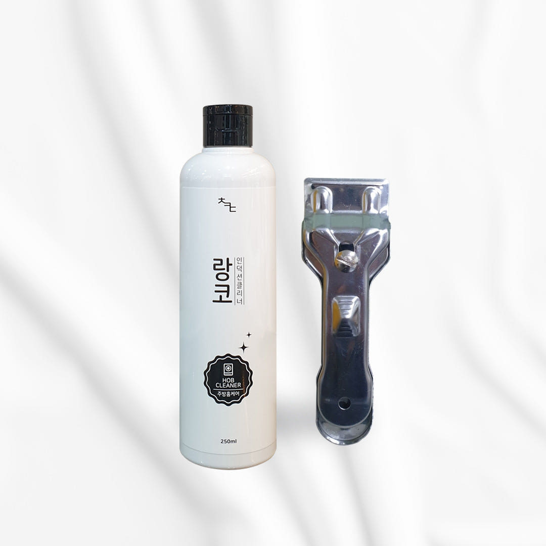 1+1 차카다 랑코 인덕션클리너 250ml 세제 스크래퍼 세트 하이라이트 전기레인지 찌든때 제거 - 상품 이미지