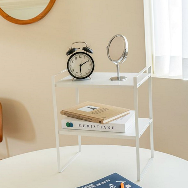수납 다용도 미니 선반 화이트 2단 미니 선반 테이블