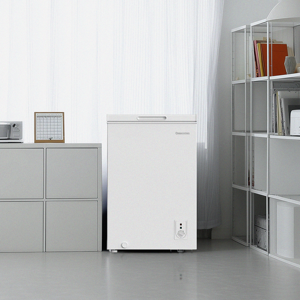 창홍 소형 미니 냉동고 뚜껑형 가정용 원룸 화이트99L