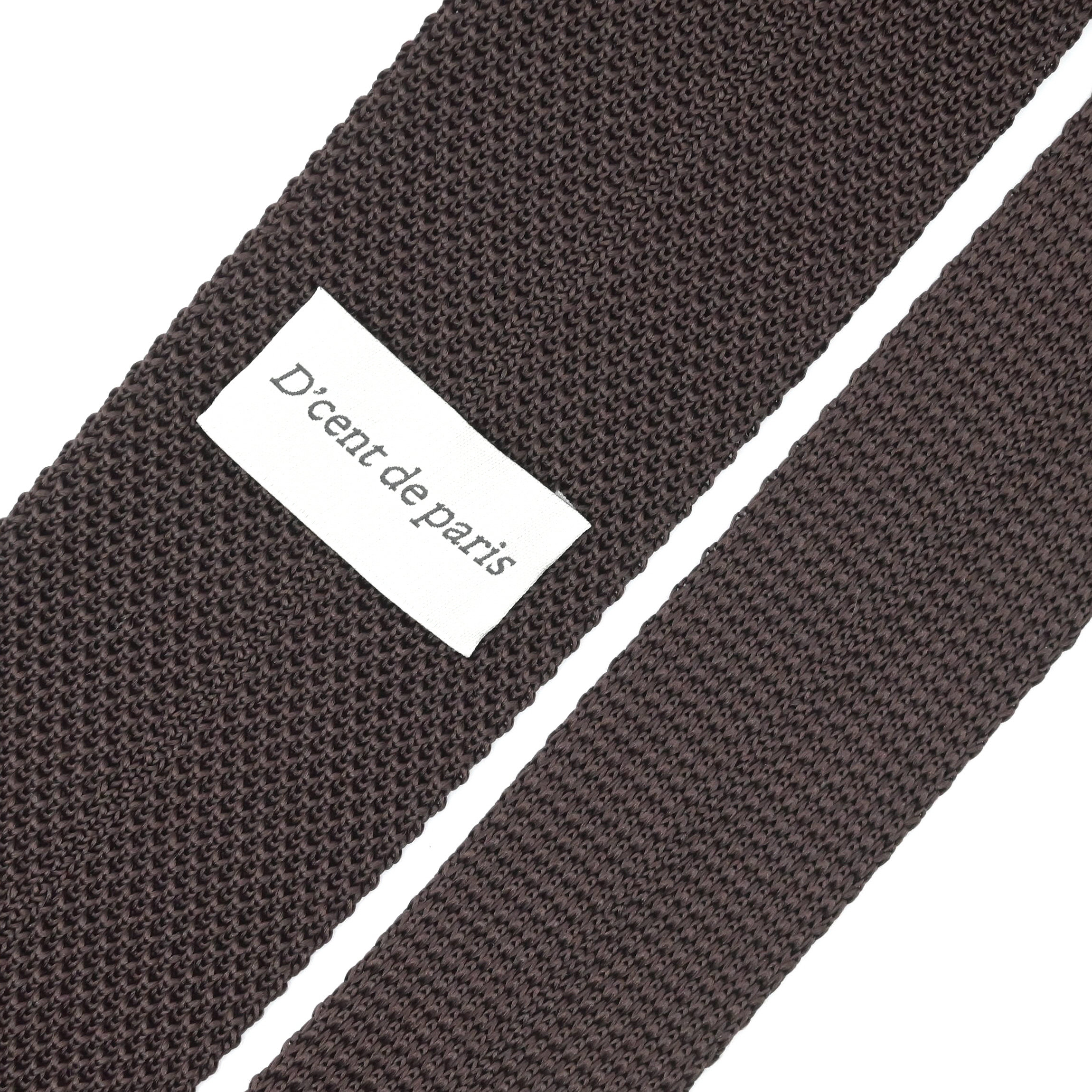 디센트드파리 럭셔리 브라운 고밀도 사각 실크 니트넥타이 - 상세 이미지 4
