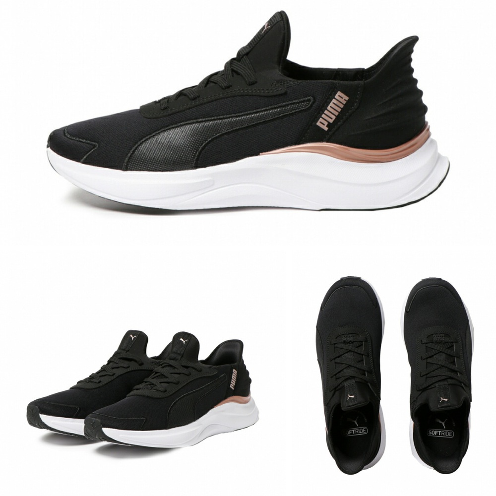 푸마 소프트라이드 하모니 여성용 쿠션 경량 러닝화 블랙화이트 31267102