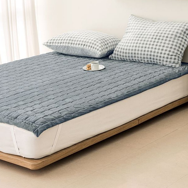 논슬립 누빔 패드 사계절 극세사 패드 매트리스 밴딩 침대 4면