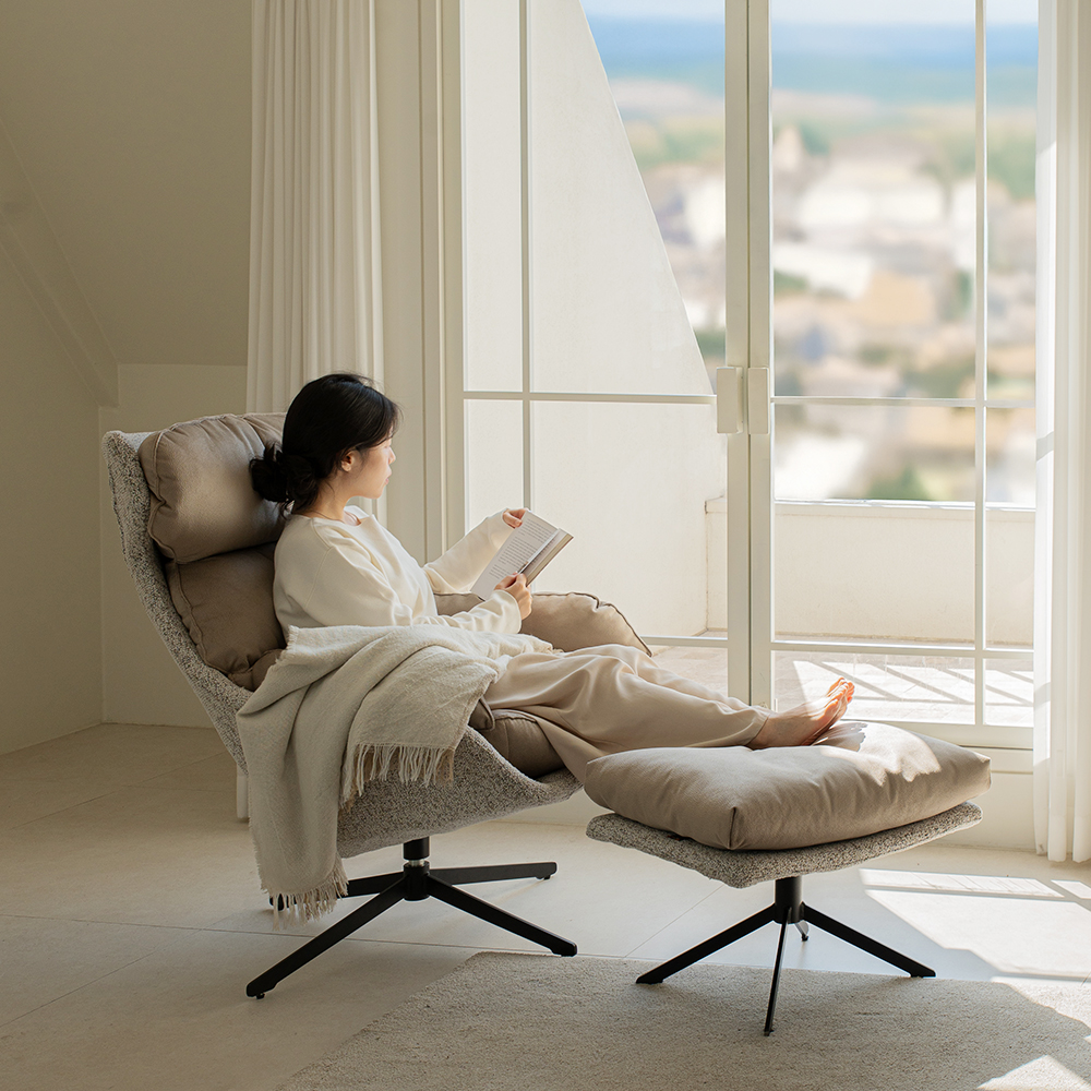 칼모 패브릭 1인용 쇼파 안락 수유 의자 (하이백)