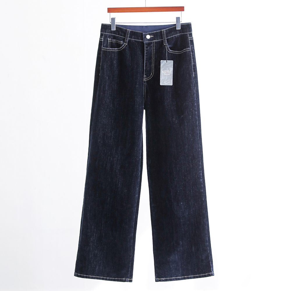[오픈할인/정상가49800] 모어덴 벨벳 하이퀄리티 와이드 일자핏 히든밴딩 데님 팬츠 - 상품 이미지