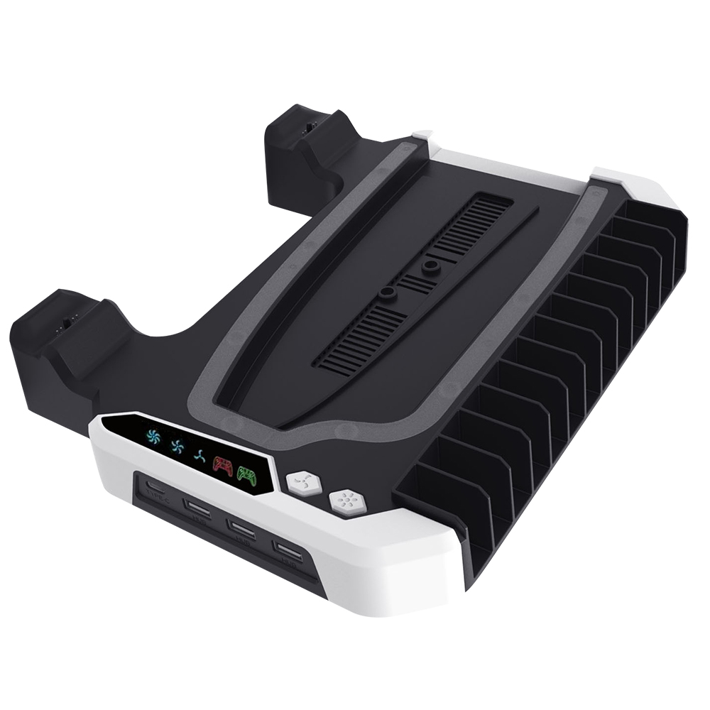 PS5 PRO 슬림 스탠드 플스5 프로 슬림 거치대 수직 받침대 충전 쿨러 LED - 상세 이미지 2