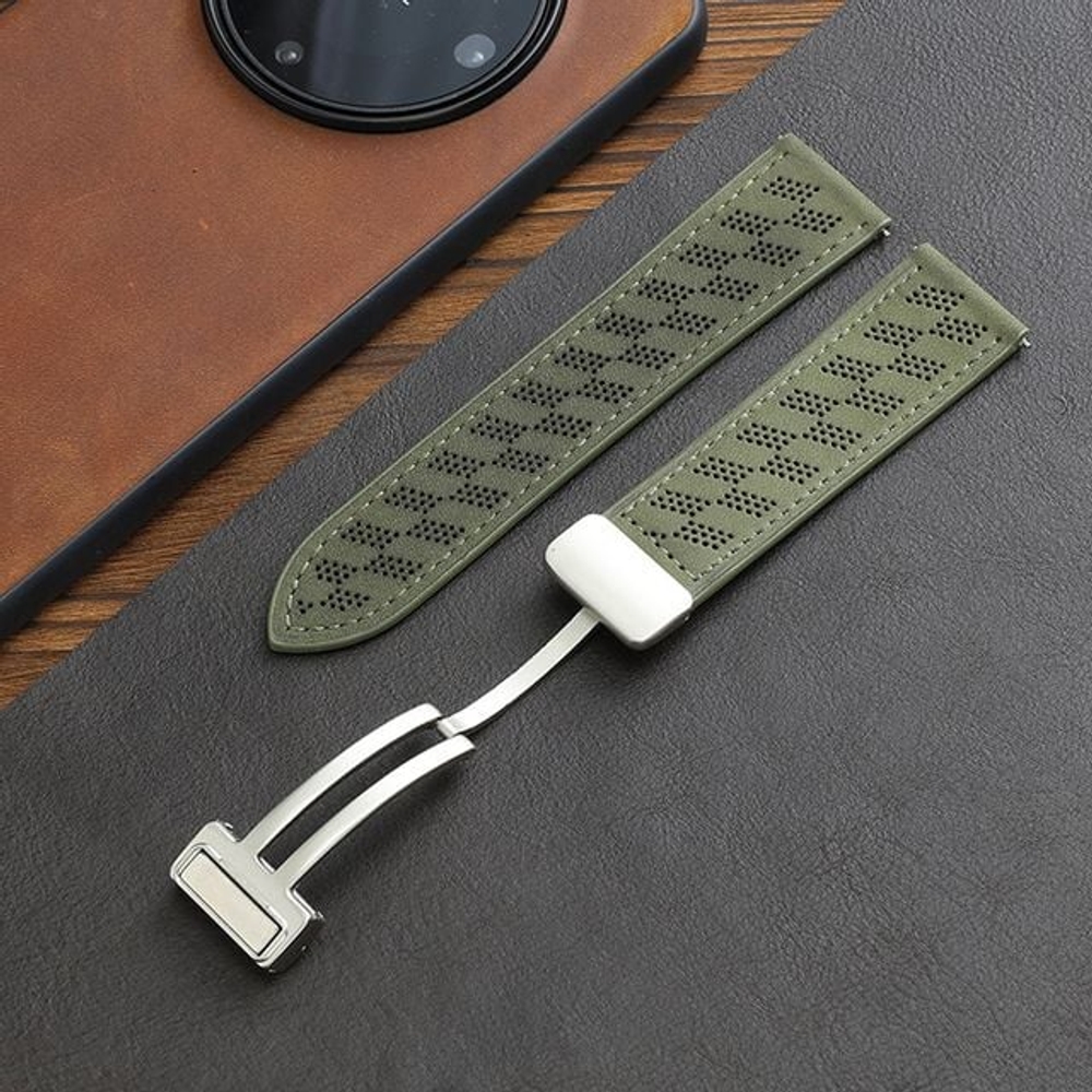 갤럭시워치7 40mm 44mm 마그네틱 버클 가죽밴드 스트랩 시계줄 - 상세 이미지 2