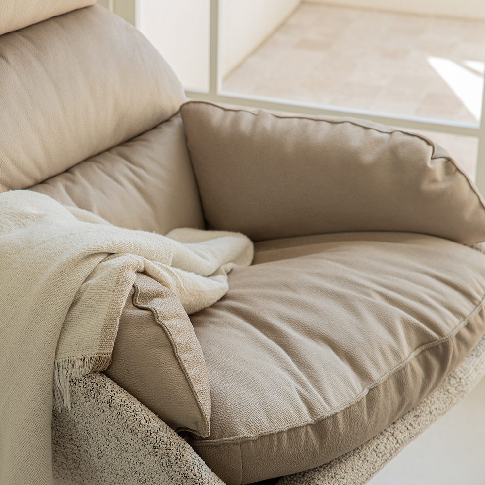 칼모 패브릭 1인용 쇼파 안락 수유 의자 (하이백)