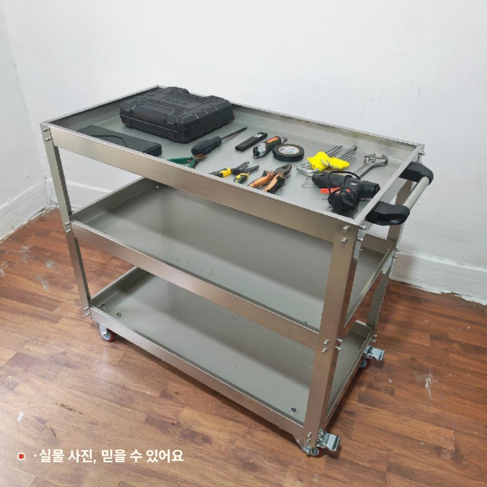 스테인레스 공구 카트 이동식 작업대 부품 선반 소형 3단 0.6mm 칼럼 1.5mm - 상세 이미지 4