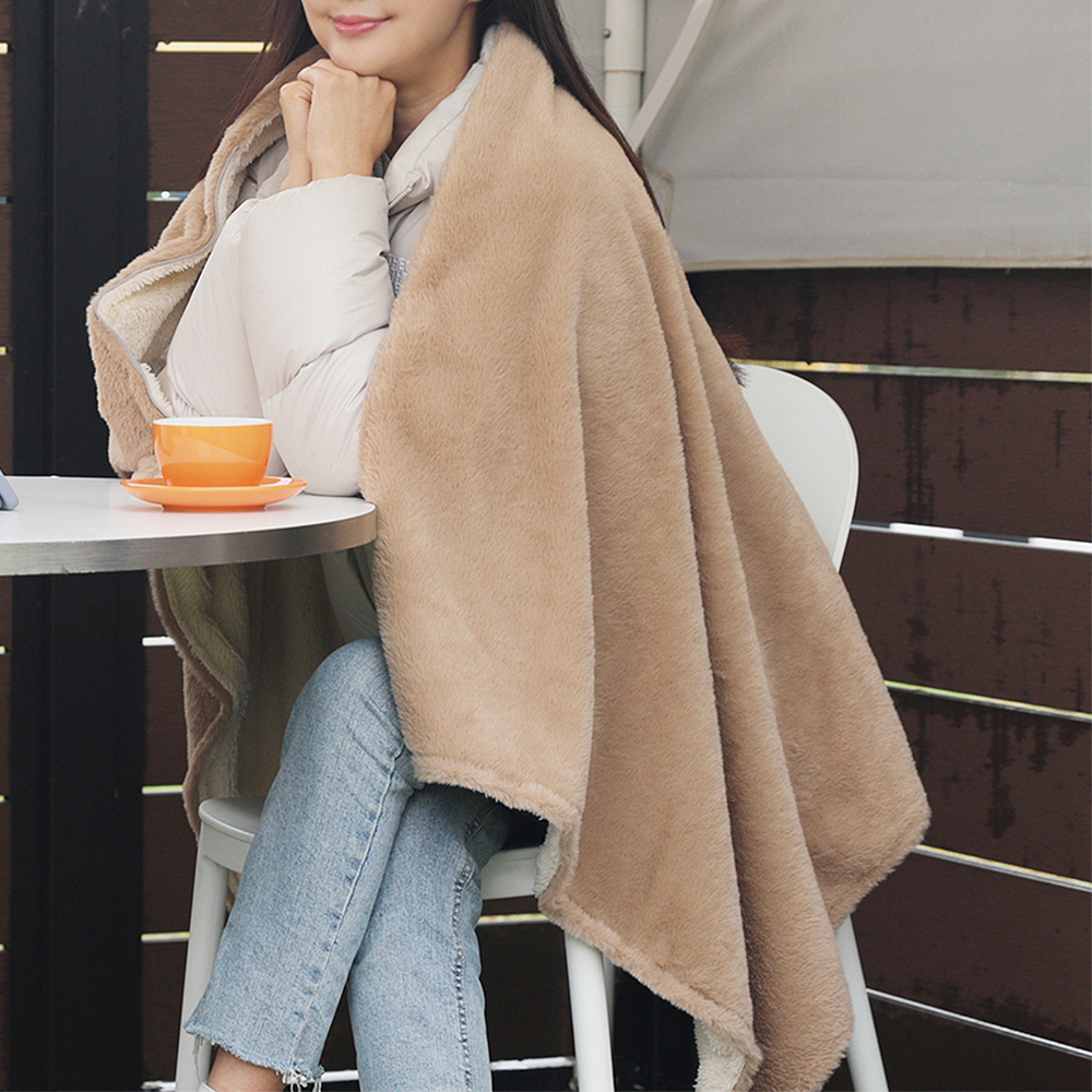 장미화의 숯가마 찜질담요 전기담요 온열 망토 열선 무선 전기이불 발열 휴대용 차박 사무실 이미지 7