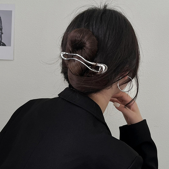 모던 커브 메탈 헤어클립 N967 - 상품 이미지