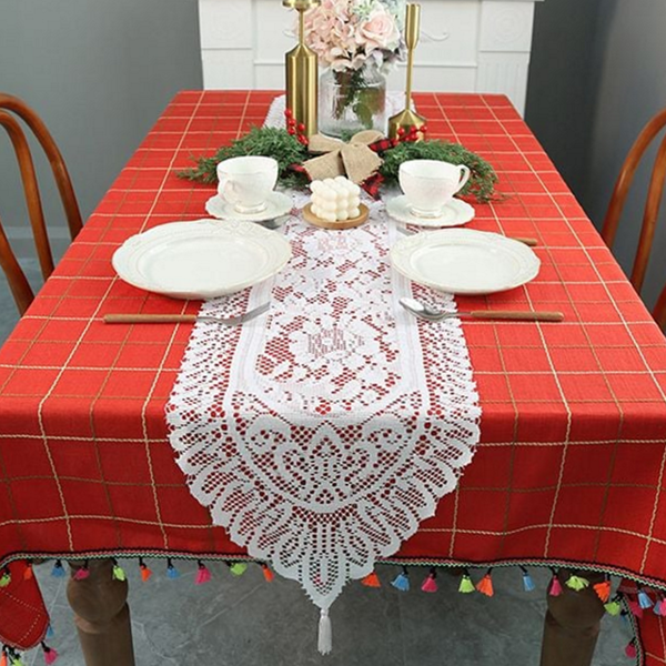 북유럽 식탁보 러너 코바늘 테이블보 레이스 테이블