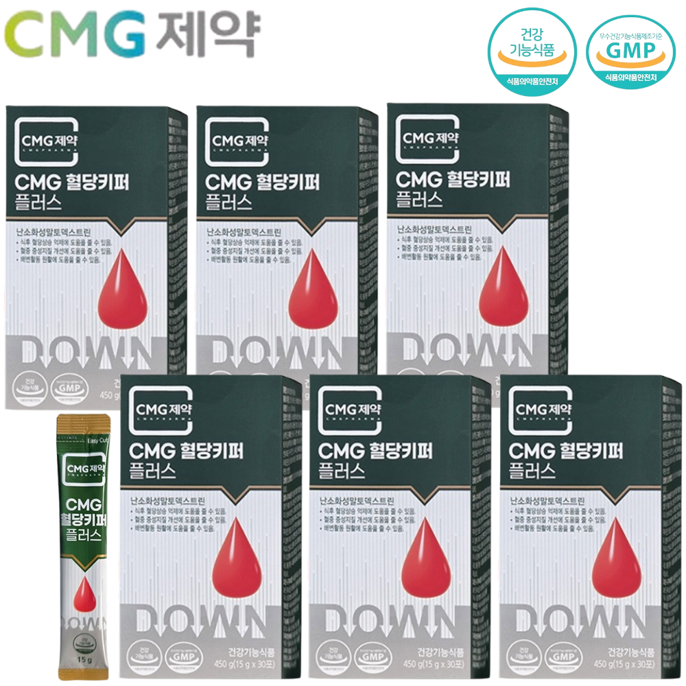 CMG제약 혈당 케어 액상 스틱 15g 30포 6박스 6개월 식후 혈당 상승 관리 중성지질 - 메인 이미지
